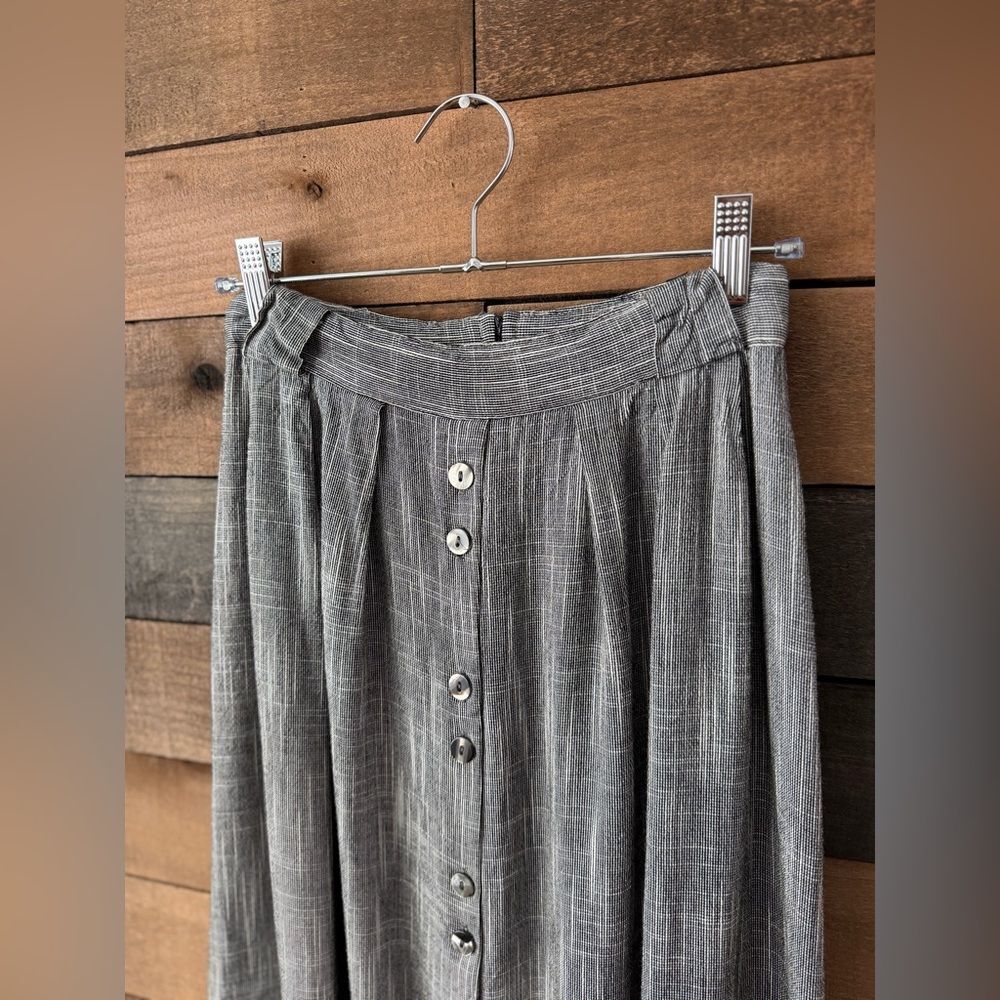 Vintage 90s Button Front Midi Skirt Norton McNaughton Size 8 - Picture 8 of 12